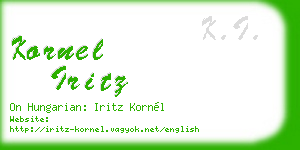kornel iritz business card