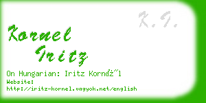 kornel iritz business card